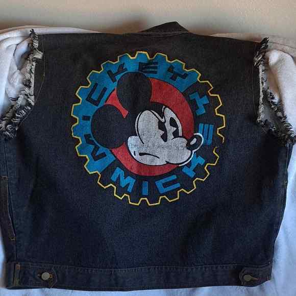 Mickey Mouse Badass Biker Mouse Vest. XL blue/black denim NEW with tags - Picture 3 of 6